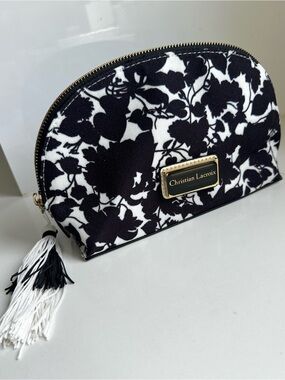 Christian Lacroix Black & White Floral Cosmetic Pouch
